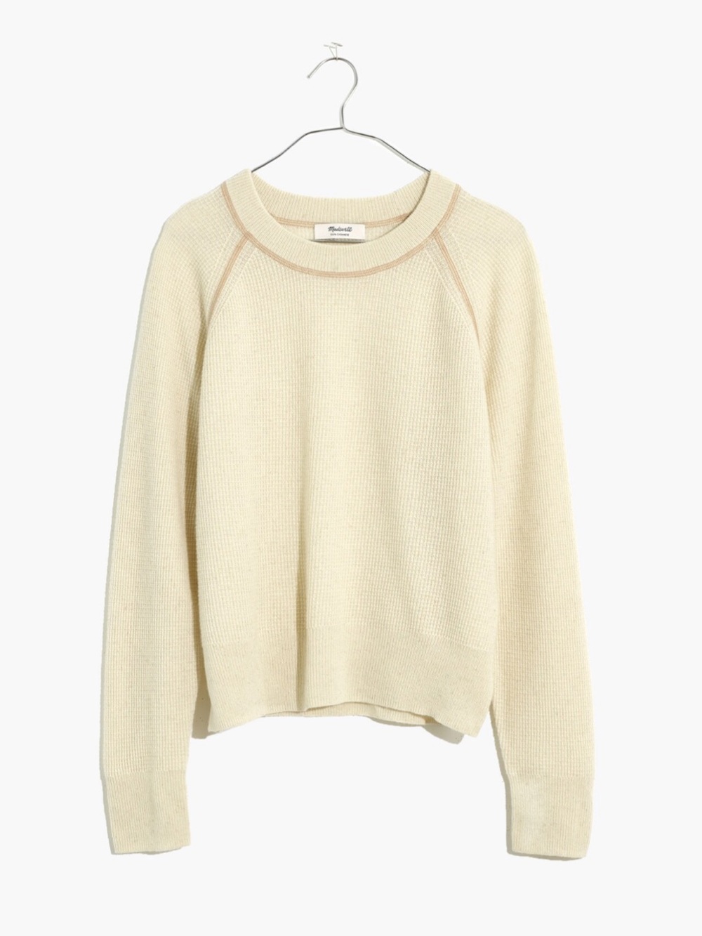 Madewell Cashmere Shrunken Sweatshirt in Cream